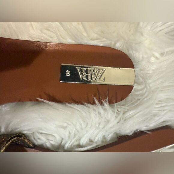 Zara Metallic Gold Women's Sandals - Picture 5 of 9